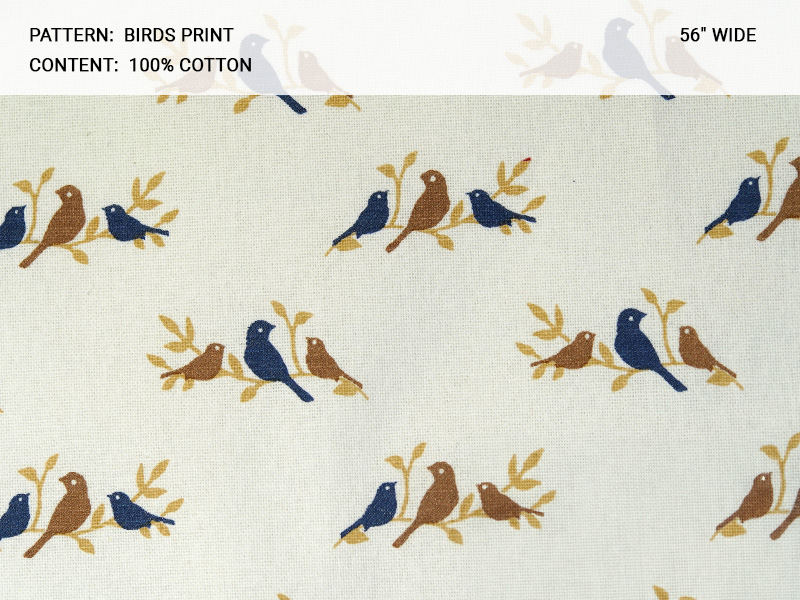 Birds_Print fabric collection cover - Catania Silks