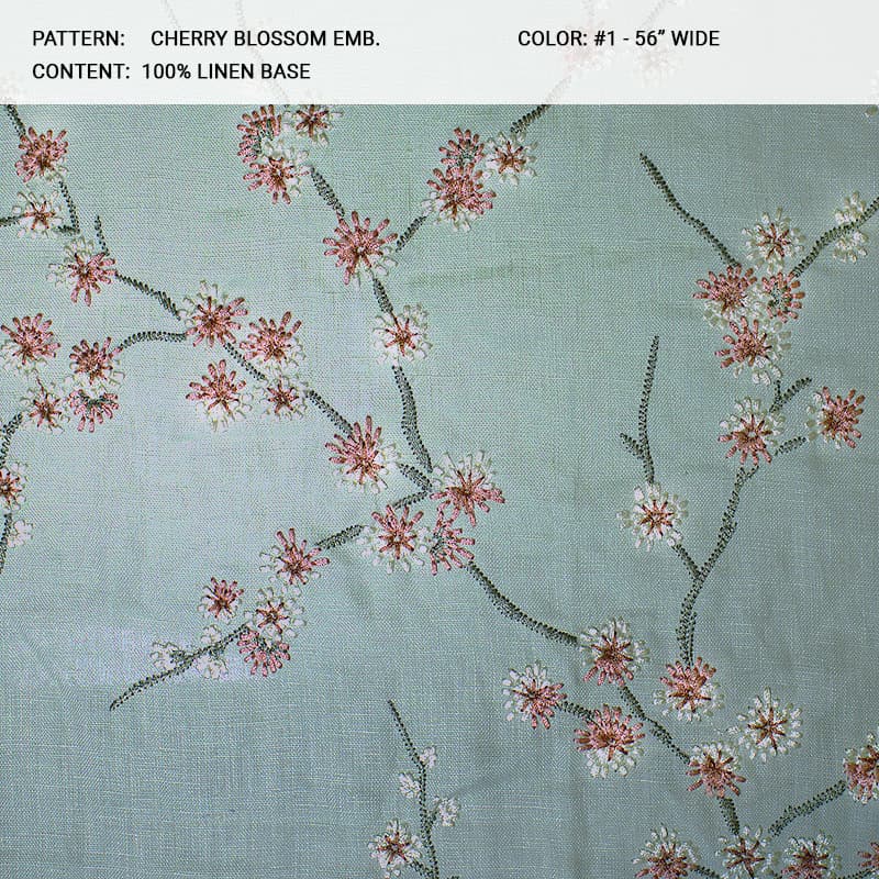 Cherry_Blossom fabric in Emb - Catania Silks