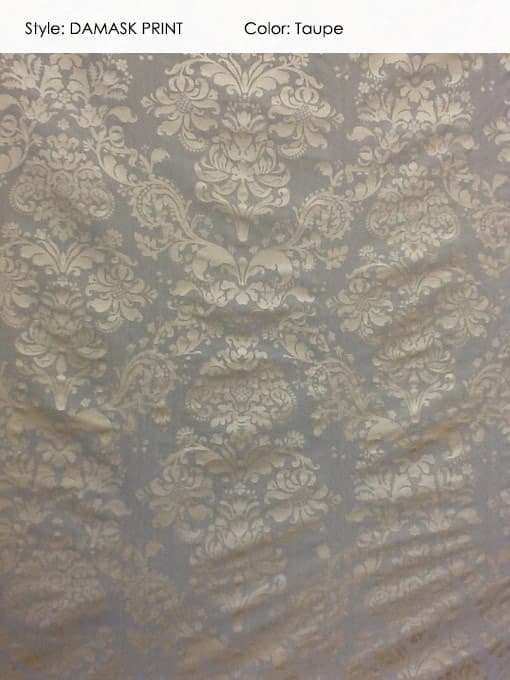 Damask Print fabric in Img Taupe - Catania Silks