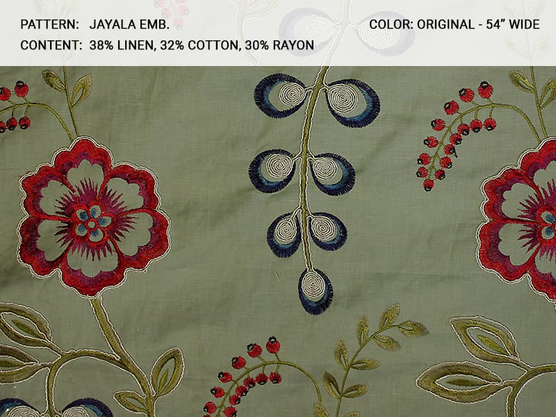 JAYALA AMBROIDERY fabric in Original - Catania Silks