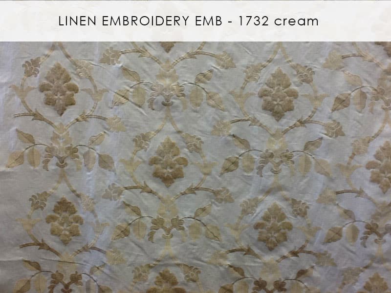 LINEN EMBROIDERY fabric in Emb Cream - Catania Silks