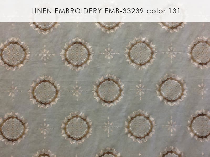 LINEN EMBROIDERY fabric in Emb Color - Catania Silks