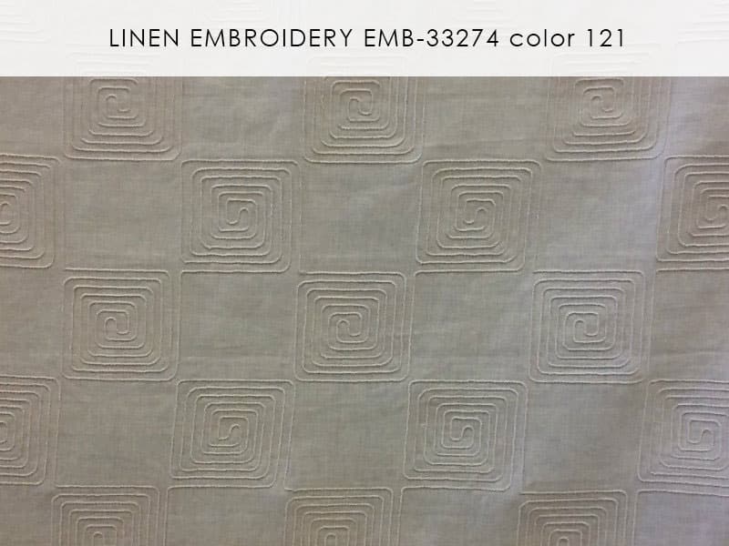 LINEN EMBROIDERY fabric in Emb Color - Catania Silks