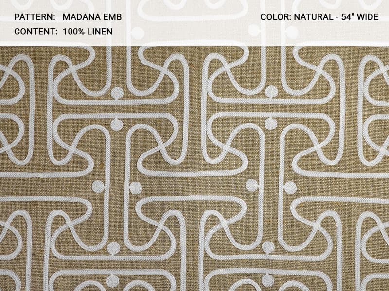 MADANA EMBROIDERY fabric in Emb Natural - Catania Silks
