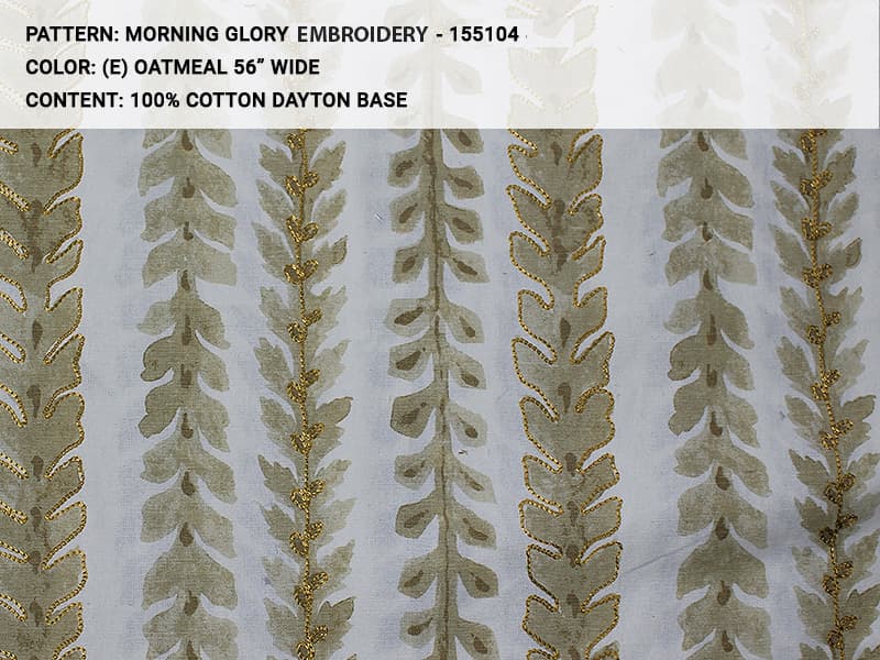 MORNING GLORY EMBROIDERY fabric - Catania Silks