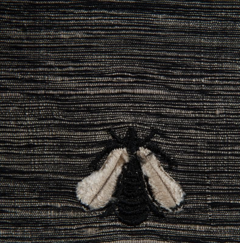 NAPOLEON BEES fabric in Napolean Bees Grey Saturn - Catania Silks