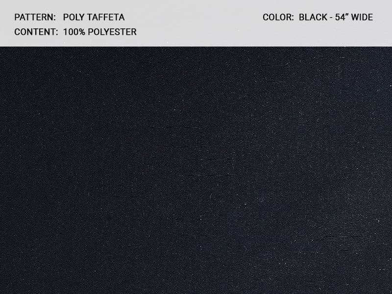 POLY TAFETTA fabric in Taffeta Black - Catania Silks
