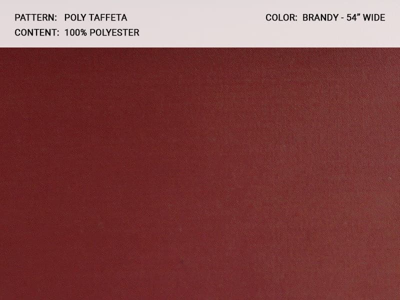 POLY TAFETTA fabric in Taffeta Brandy - Catania Silks