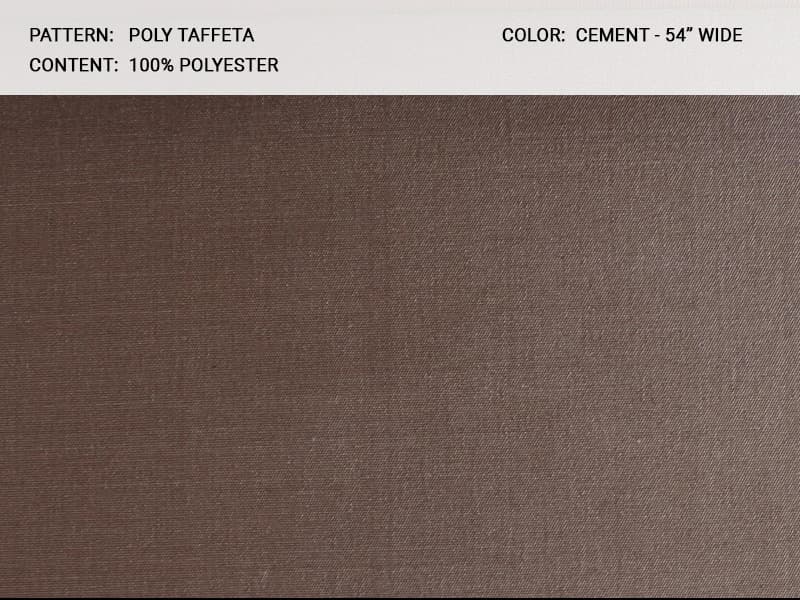 POLY TAFETTA fabric in Taffeta Cement - Catania Silks