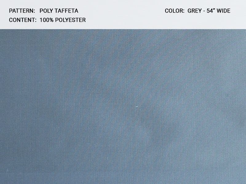 POLY TAFETTA fabric in Taffeta Grey - Catania Silks