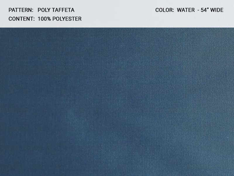 POLY TAFETTA fabric in Taffeta Water - Catania Silks