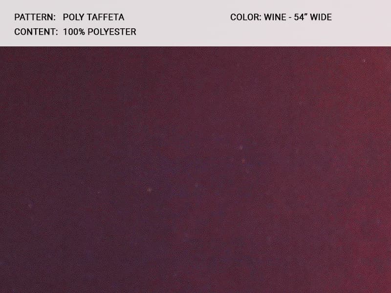 POLY TAFETTA fabric in Taffeta Wine - Catania Silks