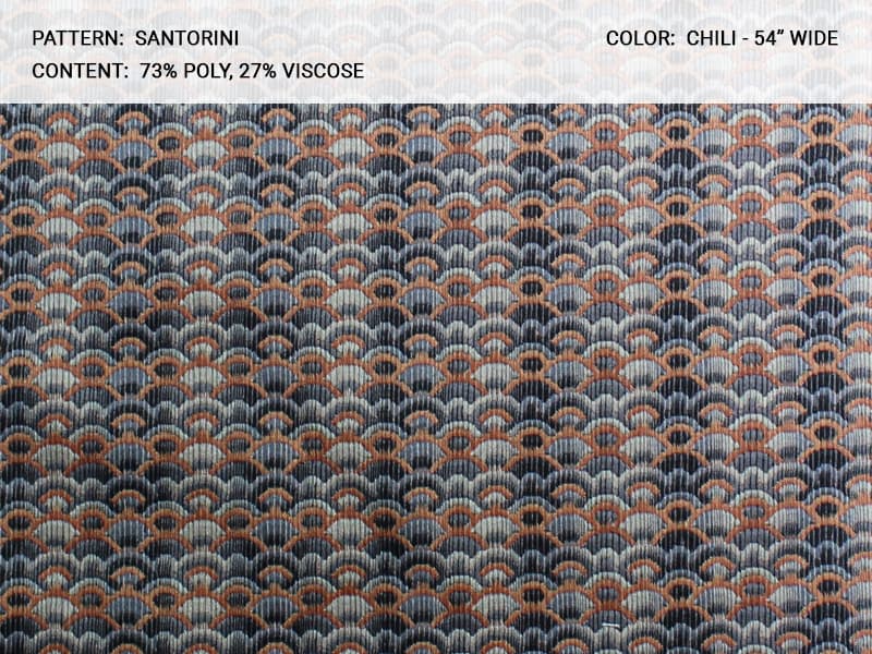 SANTARONI fabric in Santorini Chili - Catania Silks