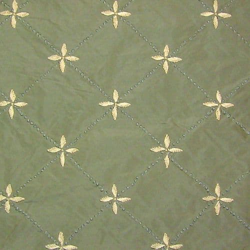 STAR EMBROIDERY fabric in Color Aquamarine - Catania Silks