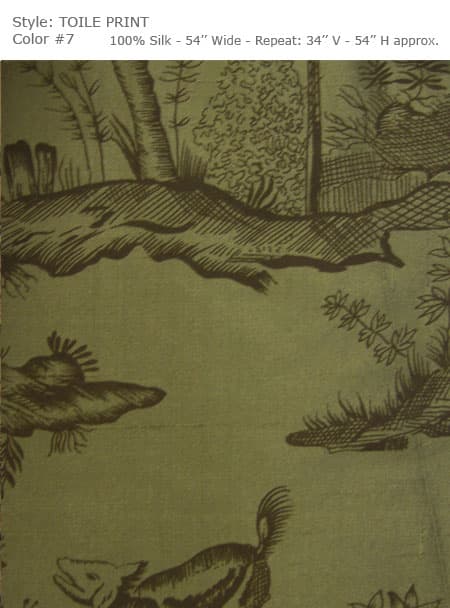 TOIL PRINT fabric in Toileprint - Catania Silks