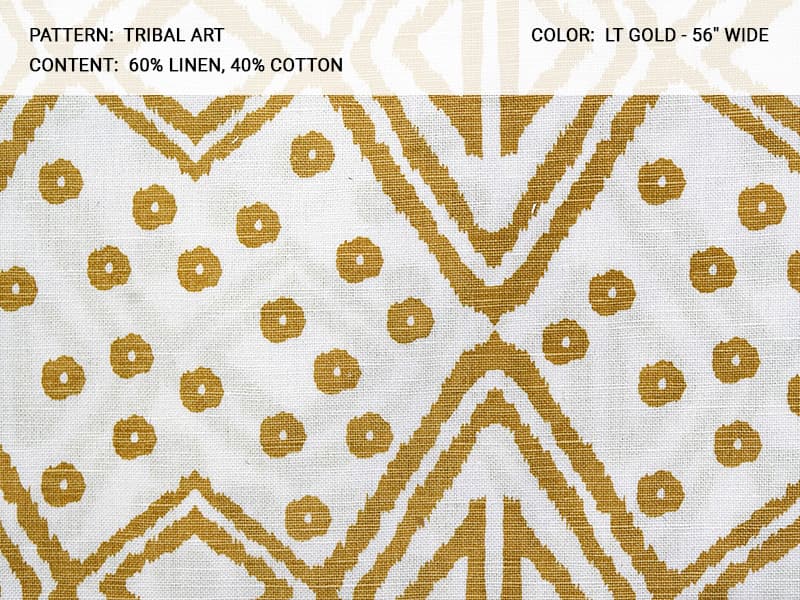 TRIBAL ART fabric in Lt Gold - Catania Silks