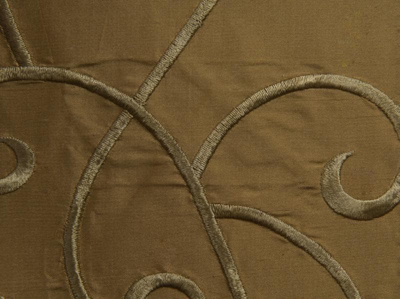 VINE EMBROIDERY fabric in Silk Vine Emboirdery Gold - Catania Silks