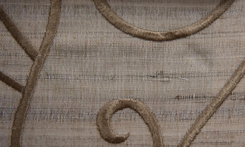 VINE EMBROIDERY fabric in Silk Vine Emboirdery Grey - Catania Silks