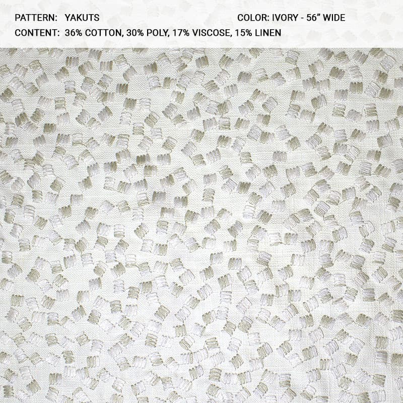 YAKUTS fabric in Ivory - Catania Silks