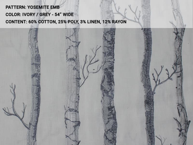 YOSEMITE fabric in Emb - Catania Silks