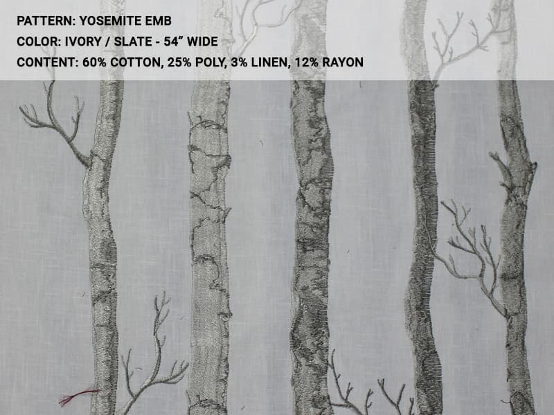 YOSEMITE fabric in Emb - Catania Silks