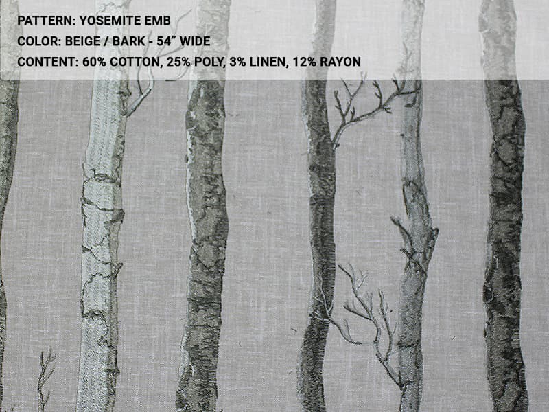 YOSEMITE fabric in Emb - Catania Silks