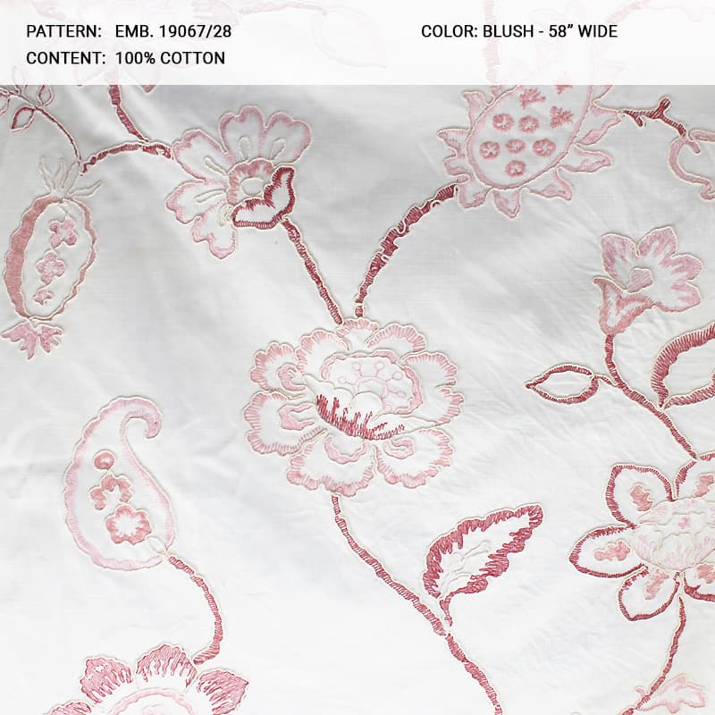 emb 19067 fabric in Blush - Catania Silks