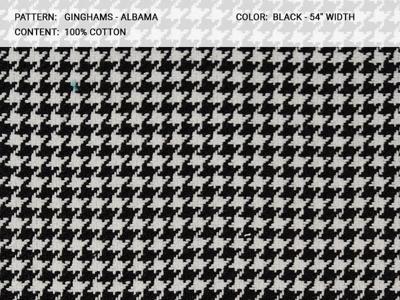 gigham fabric in Ginghams Albama Black - Catania Silks