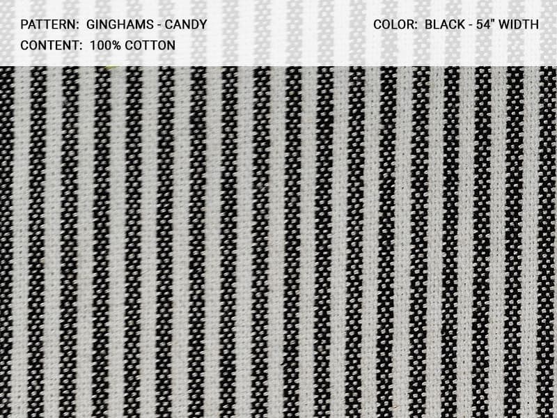 gigham fabric in Ginghams Candy Black - Catania Silks